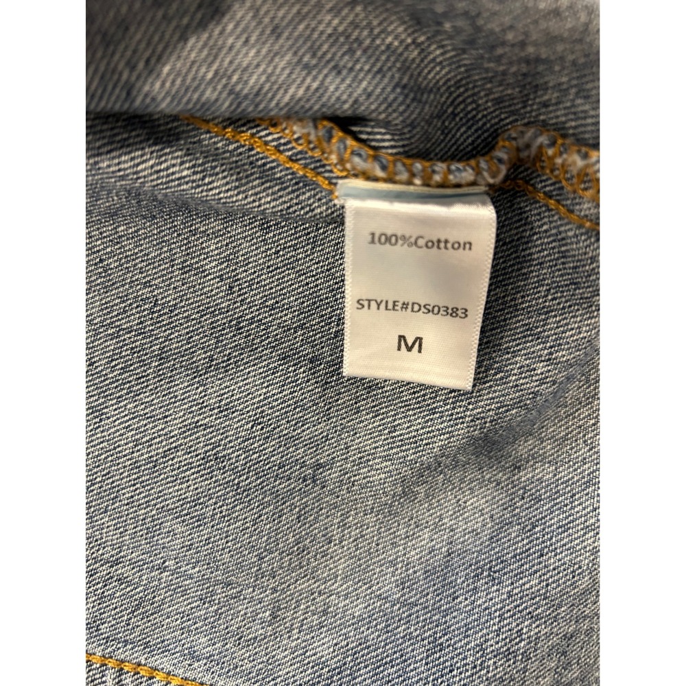 Mustard Seed Womens Cropped Distressed Denim Jacket Light Wash Blue Size M - Picture 4 of 4